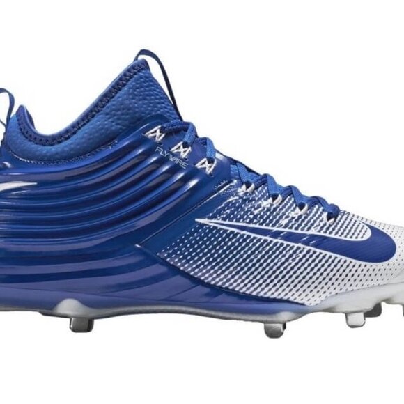 Men’s Nike Baseball Cleats Blue White Metal Spikes Flywire Lunar Trout Size 12 - Picture 1 of 2